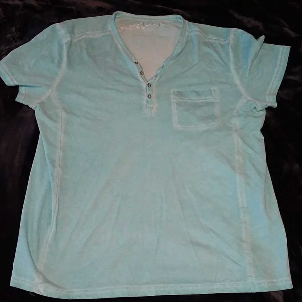 V neck teal blue t shirt